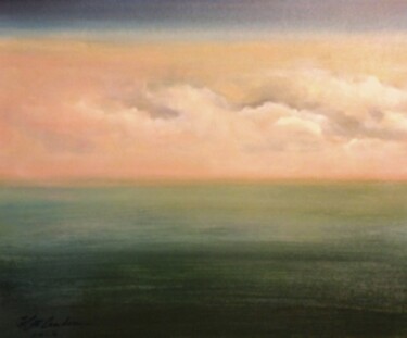 Painting titled "Dusk" by Kat Gordon, Original Artwork, Acrylic Mounted on Wood Stretcher frame