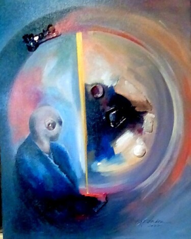 Painting titled "The Mystery of Iniq…" by Kat Gordon, Original Artwork, Acrylic Mounted on Wood Stretcher frame