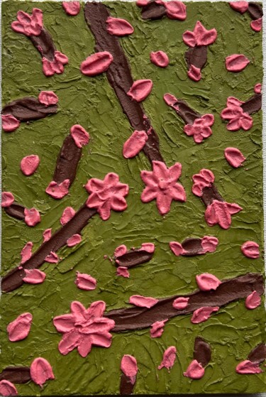 Painting titled "sakura" by Kat Shevchenko, Original Artwork, Acrylic