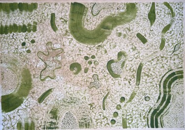 Malerei mit dem Titel "The Green Void" von Kat Shevchenko, Original-Kunstwerk, Acryl