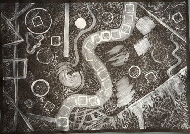 Ζωγραφική με τίτλο "The Cyber Void" από Kat Shevchenko, Αυθεντικά έργα τέχνης, Ακρυλικό