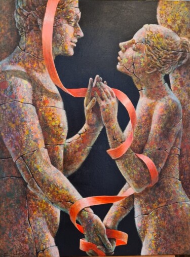 Peinture intitulée "LOVERS" par Kata Rudakova, Œuvre d'art originale, Acrylique