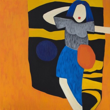 Картина под названием "Striped plaid" - Катя Щепина, Подлинное произведение искусства, Масло