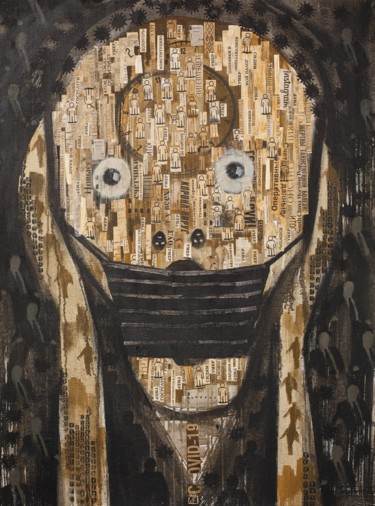 Картина под названием "Scream 2020" - Катя Щепина, Подлинное произведение искусства, Акрил