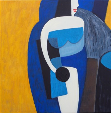 Картина под названием "Lady in blue" - Катя Щепина, Подлинное произведение искусства, Акрил