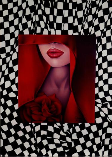 Картина под названием "Passionate red" - Katalin Johanna Nemethy, Подлинное произведение искусства, Масло Установлен на Дере…