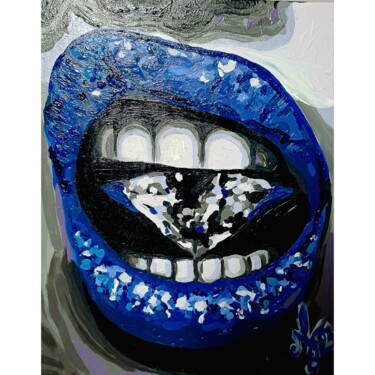 Painting titled "shiny lips with a d…" by Katarina M, Original Artwork, Acrylic