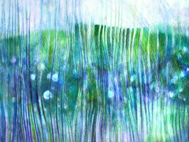 Drawing titled "THE GREEN MEADOW" by Katarzyna Dietrych, Original Artwork, Pastel