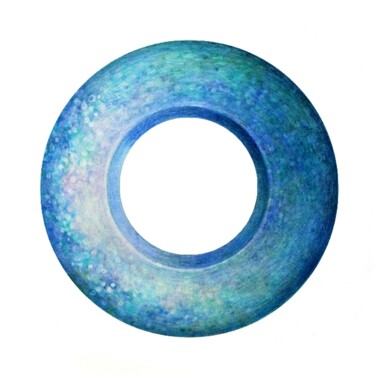 Peinture intitulée "The Blue Moon" par Katarzyna Dietrych, Œuvre d'art originale, Pastel