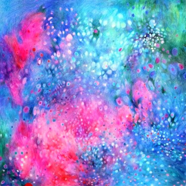 Malerei mit dem Titel "The Pink Clouds on…" von Katarzyna Dietrych, Original-Kunstwerk, Pastell