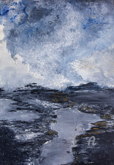 Malarstwo zatytułowany „Zimna przestrzeń” autorstwa Katarzyna Dziemidowicz, Oryginalna praca, Olej