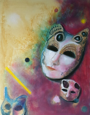 Schilderij getiteld "Skulls" door Katarzyna M. Rymarz, Origineel Kunstwerk, Olie