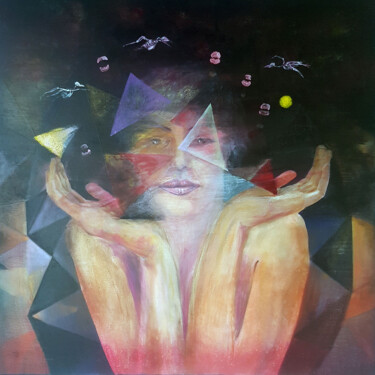 Картина под названием "Juggling" - Katarzyna M. Rymarz, Подлинное произведение искусства, Масло