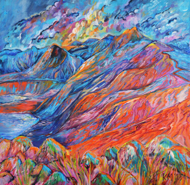 Painting titled "Tatry Mountains" by Katarzyna Machejek, Original Artwork, Oil Mounted on Wood Stretcher frame