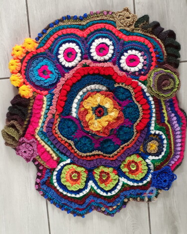 Textile Art με τίτλο "Freeform crochet -…" από Katarzyna Musielak (Kasia Leon), Αυθεντικά έργα τέχνης, Κουρελού