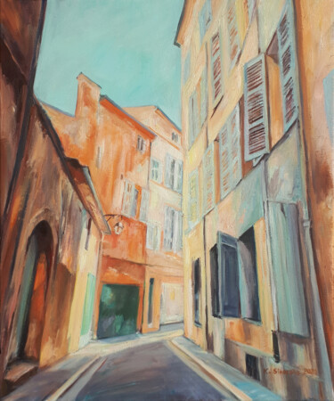 Pittura intitolato "Ulica w Aix" da Katarzyna Sikorsky, Opera d'arte originale, Olio
