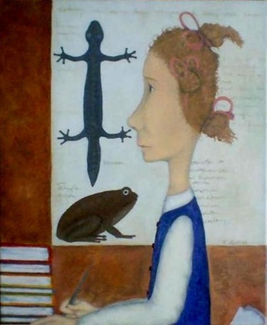 Painting titled "Biology lesson" by Picture Kate, Original Artwork