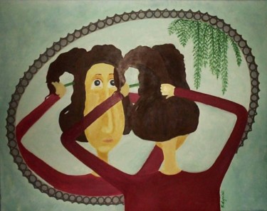 Painting titled "The mirror" by Picture Kate, Original Artwork
