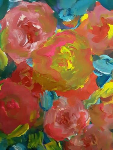 Peinture intitulée "My roses" par Katayoun Dodangeh, Œuvre d'art originale, Acrylique