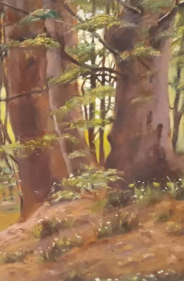 Peinture intitulée "Forest" par Katayoun Dodangeh, Œuvre d'art originale, Huile