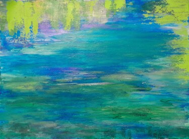 Painting titled "River" by Katayoun Dodangeh, Original Artwork, Acrylic