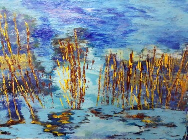 Peinture intitulée "Blue of the river" par Katayoun Dodangeh, Œuvre d'art originale, Acrylique