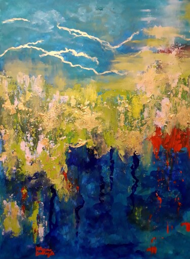 Painting titled "Landscape 80" by Katayoun Dodangeh, Original Artwork, Acrylic