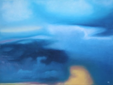 Peinture intitulée "Percée nuageuse" par Katia Beranger (KatB.Art), Œuvre d'art originale, Huile