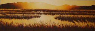 Peinture intitulée "Champ de blé au cré…" par Katia Beranger (KatB.Art), Œuvre d'art originale, Huile