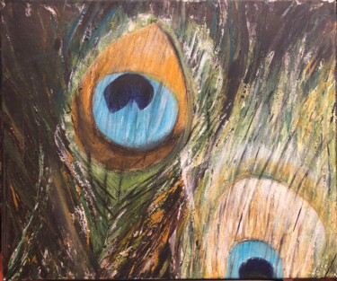 Pittura intitolato "Paon dans l’oeil" da Kate_art, Opera d'arte originale, Acrilico