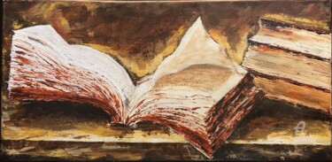 Malerei mit dem Titel "Livre sage" von Kate_art, Original-Kunstwerk, Acryl