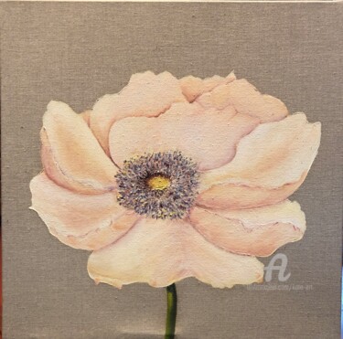 Painting titled "Pink Flower" by Kate_art, Original Artwork, Acrylic