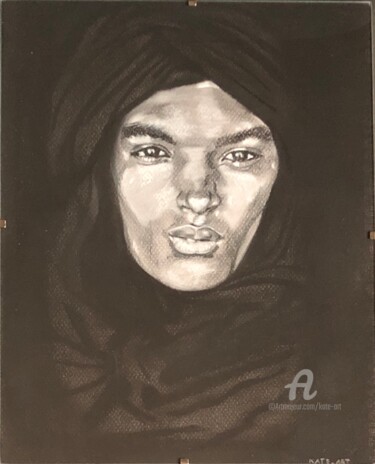 Desenho intitulada "Portrait d’un Touar…" por Kate_art, Obras de arte originais, Pastel