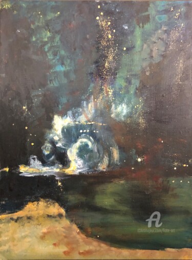 Painting titled "Feu d’artifice, cop…" by Kate_art, Original Artwork, Acrylic