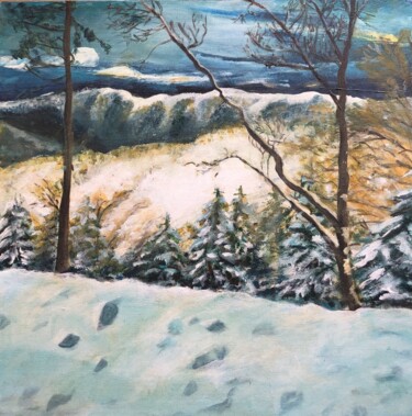 Painting titled "Mont Ventoux" by Kate_art, Original Artwork, Acrylic