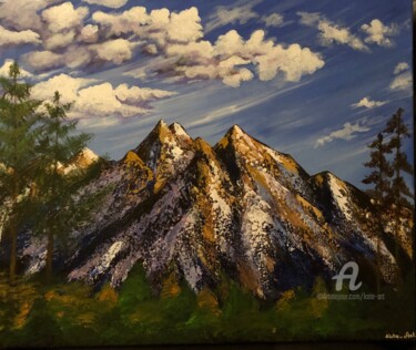 Pintura titulada "Les montagnes sous…" por Kate_art, Obra de arte original, Acrílico