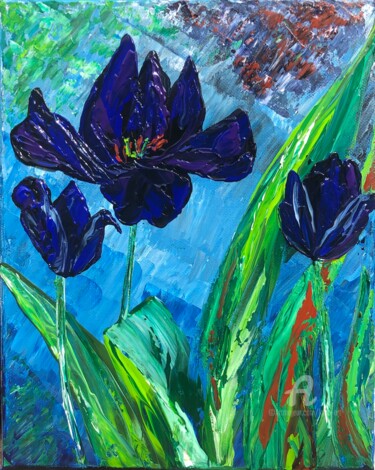 Painting titled "Tulipes - Reines de…" by Kate_art, Original Artwork, Acrylic