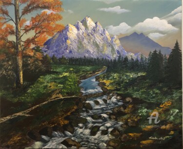 Pintura intitulada "Amazing landscape w…" por Kate_art, Obras de arte originais, Acrílico