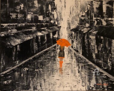 Painting titled "In the rain" by Kate_art, Original Artwork, Acrylic