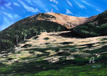 Malerei mit dem Titel "Mont Ventoux à l’au…" von Kate_art, Original-Kunstwerk, Acryl