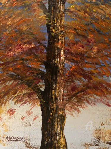 Pintura intitulada "The golden tree of…" por Kate_art, Obras de arte originais, Acrílico