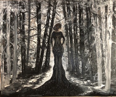 Pittura intitolato "La veuve noire" da Kate_art, Opera d'arte originale, Acrilico