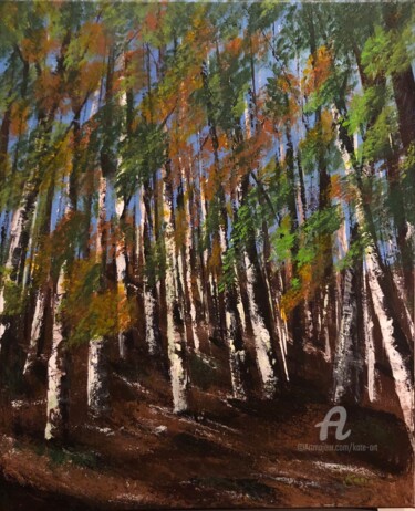 Peinture intitulée "Forêt Domaniale de…" par Kate_art, Œuvre d'art originale, Acrylique