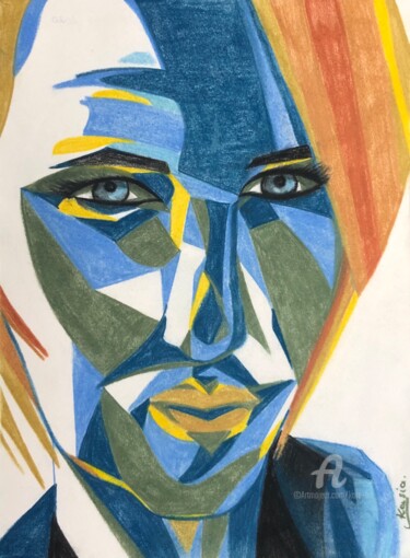 "Visage coloré - Moi" başlıklı Resim Kate_art tarafından, Orijinal sanat, Pastel