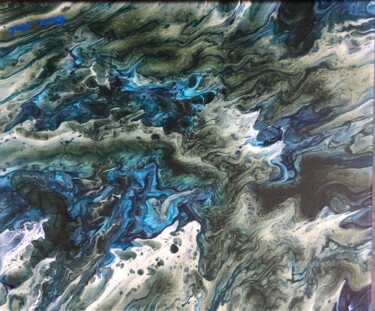 Peinture intitulée "Azurite Malachite" par Kate_art, Œuvre d'art originale, Acrylique