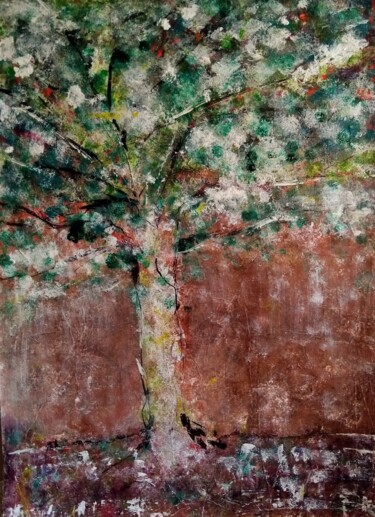 Painting titled "L'arbre du dimanche" by Kate Dubois, Original Artwork, Acrylic
