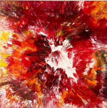 Painting titled "Explosion" by Kate Fouques Duparc, Original Artwork, Acrylic Mounted on Wood Stretcher frame