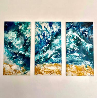 Pintura intitulada "Three Oceans" por Kate Fouques Duparc, Obras de arte originais, Acrílico