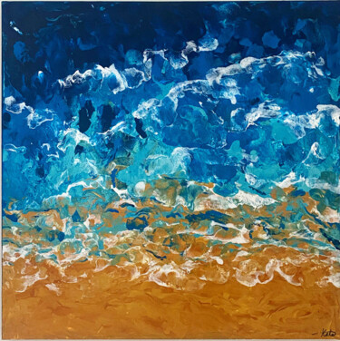 Painting titled "Waves" by Kate Fouques Duparc, Original Artwork, Acrylic