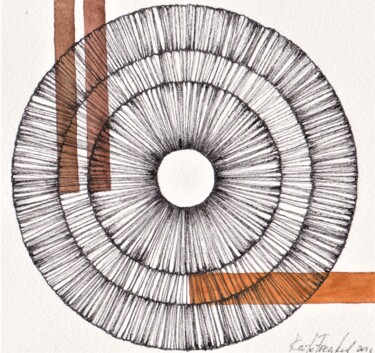 Dibujo titulada "Dedication I" por Kate Frenkel, Obra de arte original, Tinta